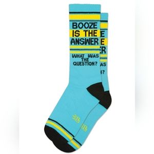 Booze Is The Answer. Crew Socks. Unisex NWT